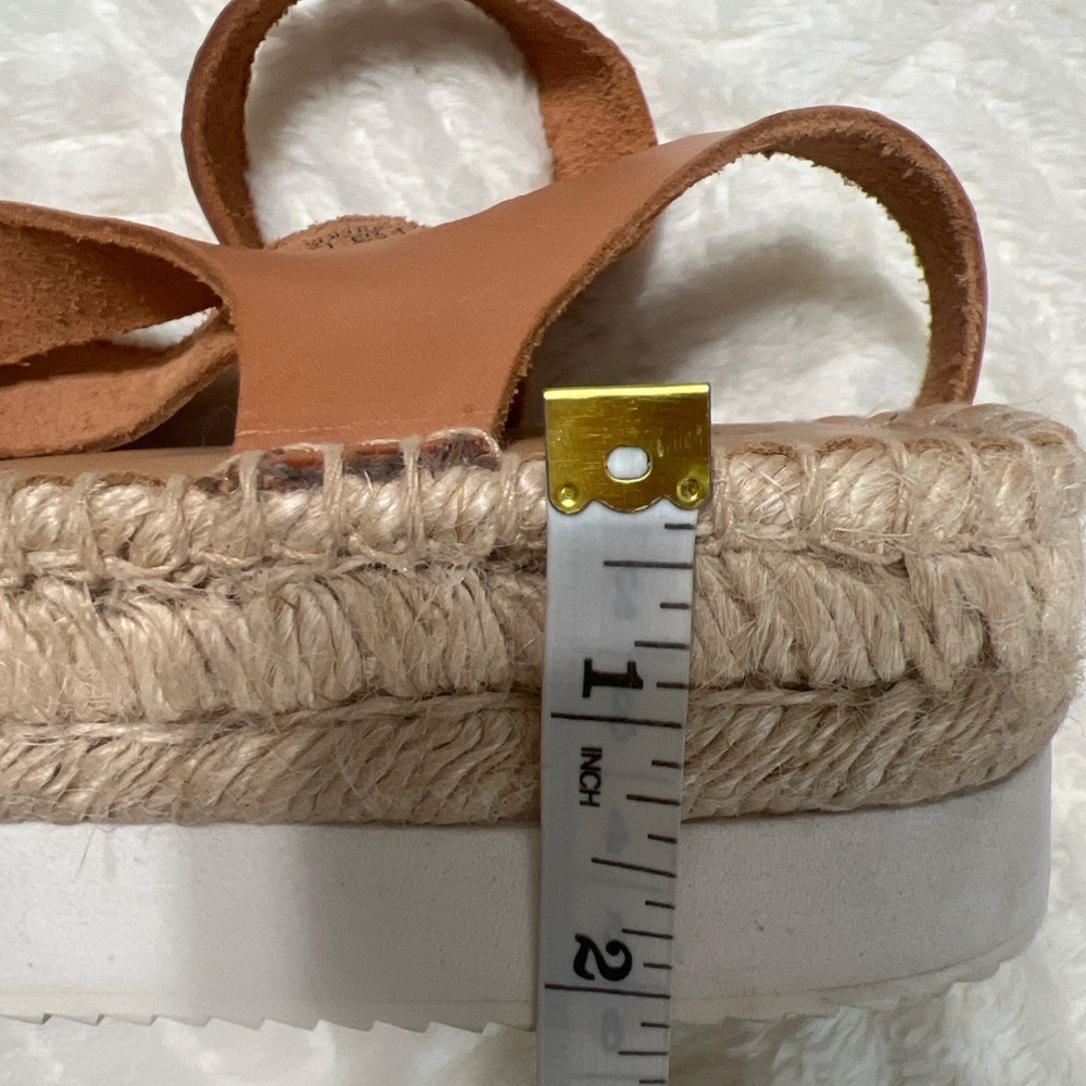 Soludos Olympia Tan Leather Platform Espadrille Sandals Size 10 EUC - Picture 13 of 16